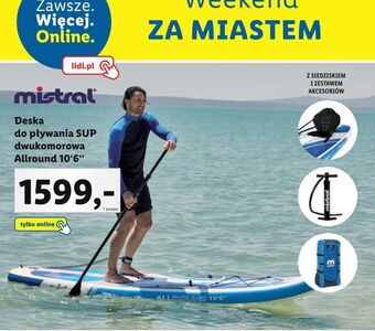 Lidl Deska do pływania sup dwukomorowa mistral oferta