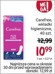 Rossmann Wkładki higieniczne long carefree plus oferta