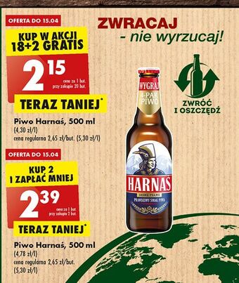 Biedronka Piwo harnaś jasne pełne oferta