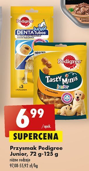 Biedronka Przysmak dla psa junior pedigree tasty minis oferta