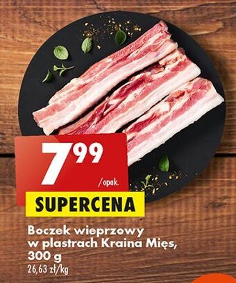 Biedronka Boczek wieprzowy plastry kraina mięs oferta