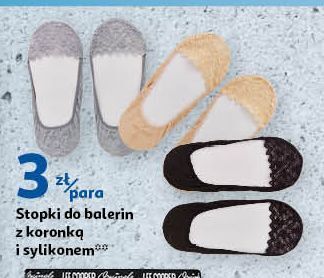 Auchan Stopki damskie do balerin z koronką oferta