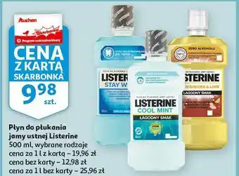 Auchan Płyn do płukania ust listerine stay white oferta