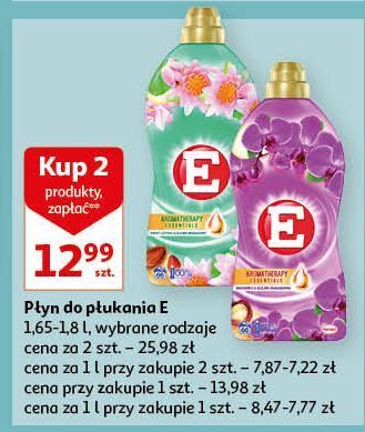 Auchan Płyn do płukania kwiat lotosu i olejek migdałowy e aromatherapy oferta