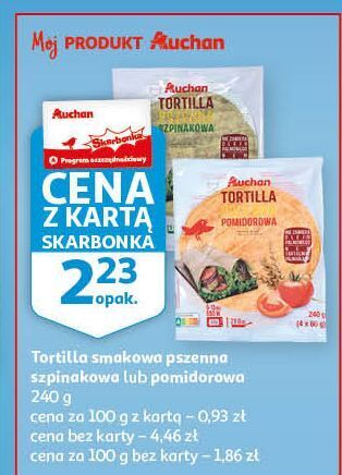Auchan Tortilla szpinakowa auchan oferta