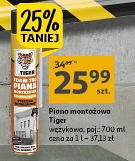 Auchan Piana montażowa 750 tiger foam oferta