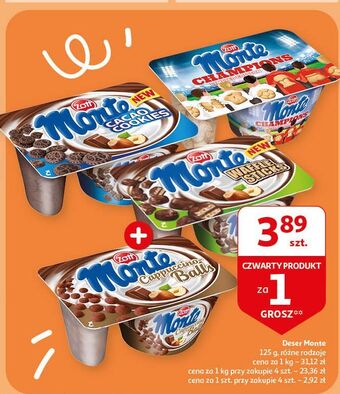 Auchan Deser mleczno-czekoladowy zott monte waffle sticks oferta