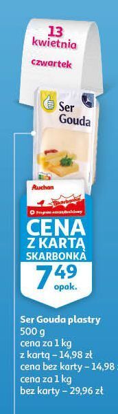 Auchan Ser gouda podniesiony kciuk oferta