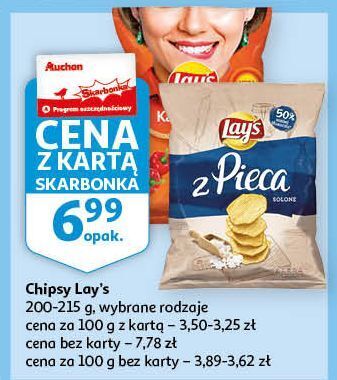 Auchan Chipsy papryka lay's karbowane oferta