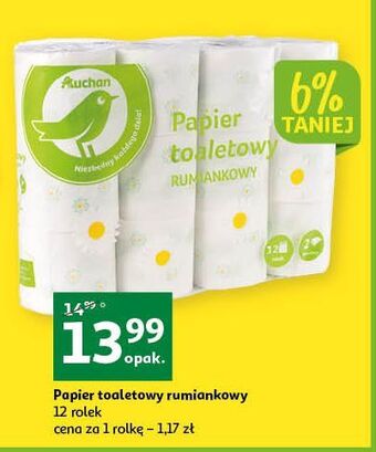 Auchan Papier toaletowy rumiankowy auchan oferta