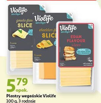 Auchan Ser w plastrach cheddar violife oferta