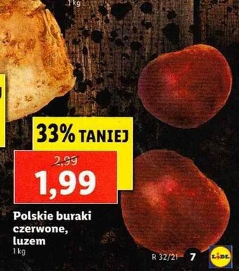 Lidl Polskie buraki czerwone 1kg oferta