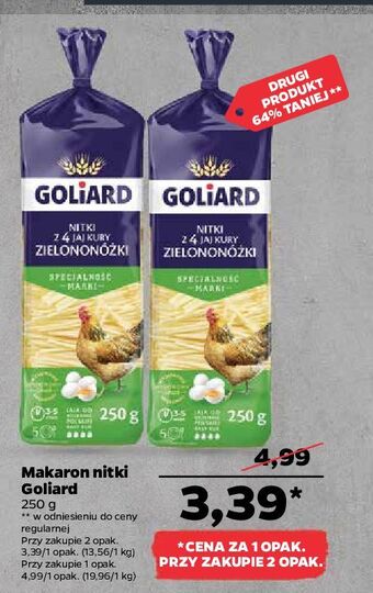 Netto Makaron nitka 4 jajeczna z jaj kury zielononóżki goliard oferta