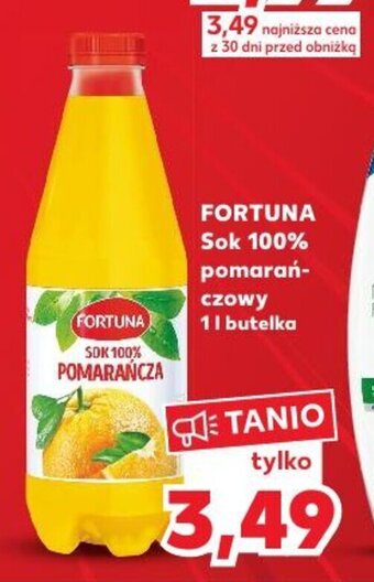 Kaufland Fortuna Sok 100% pomarańczowy 1l oferta