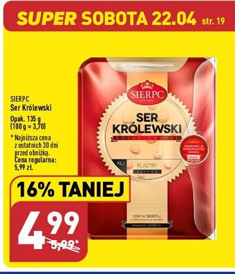 ALDI Ser żółty królewski plastry sierpc oferta