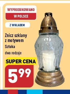 ALDI Znicz szklany z motywem oferta