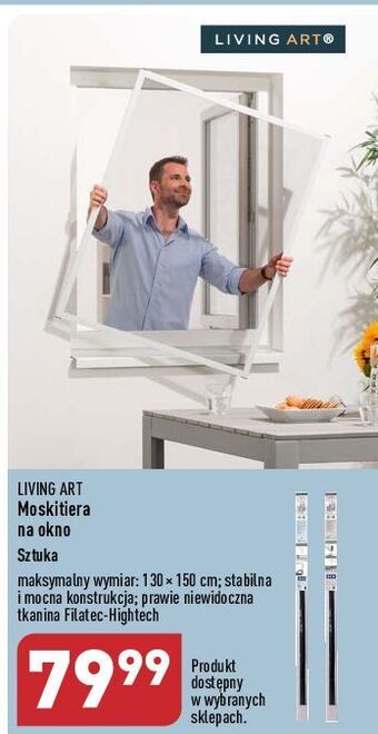 ALDI Moskitiera na okno 130 x 150 cm living art oferta