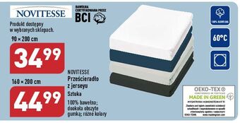 ALDI Prześcieradło z jerseyu gumką 160 x 200 cm novitesse oferta
