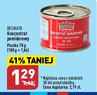 ALDI Koncentrat pomidorowy delikato oferta