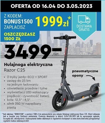 Biedronka Razor Hulajnoga elektryczna c25 oferta