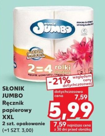Kaufland Słonik Jumbo Ręcznik papierowy XXL 2szt. oferta