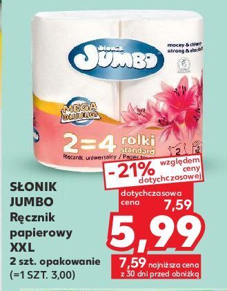Kaufland Ręcznik papierowy mega długi słonik jumbo oferta