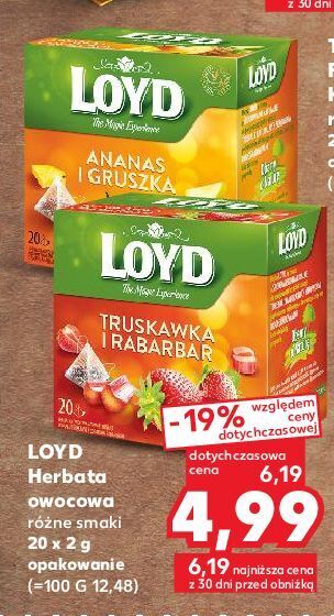 Kaufland Herbata truskawki i rabarbar loyd tea the magic experience oferta