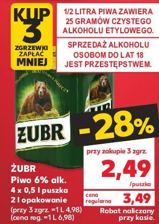 Kaufland Piwo żubr 1768 oferta