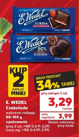 Kaufland Czekolada mocno gorzka 80% e. wedel oferta