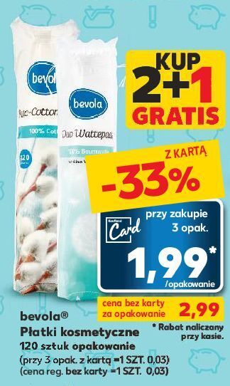 Kaufland Płatki kosmetyczne bawełniane bevola oferta