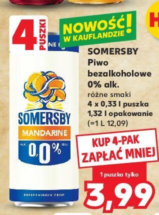 Kaufland Piwo somersby mandarine 0.0% oferta