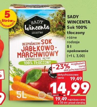 Kaufland Sok jabłkowo-marchwiowy sady wincenta oferta