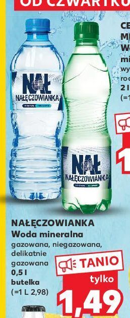 Kaufland Woda delikatnie gazowana nałęczowianka oferta