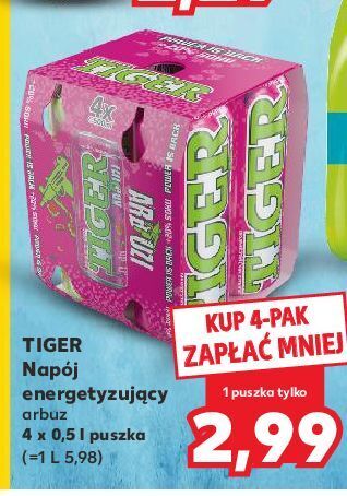 Kaufland Napój arbuz tiger energy drink oferta