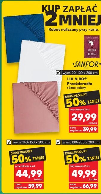 Kaufland Prześcieradło 90-100 x 200 cm liv & bo oferta