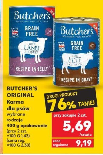 Kaufland Karma dla psa wołowina butcher's grain free oferta