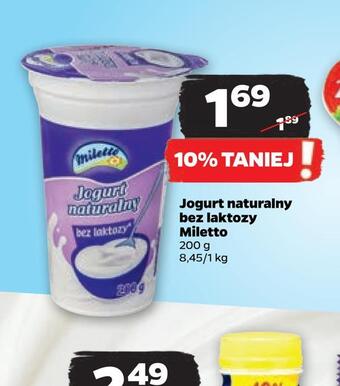Netto Jogurt naturalny bez laktozy miletto oferta