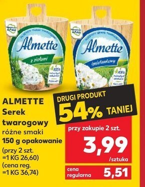 Kaufland Almette puszysty serek twarogowy śmietankowy 150 g oferta