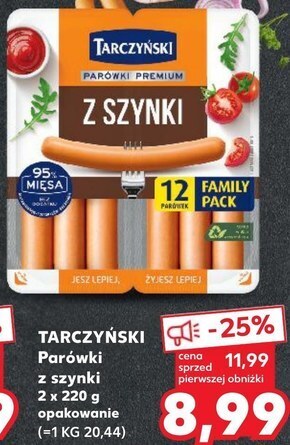 Kaufland Tarczyński parówki premium z szynki 220 g (2 x 110 g) oferta
