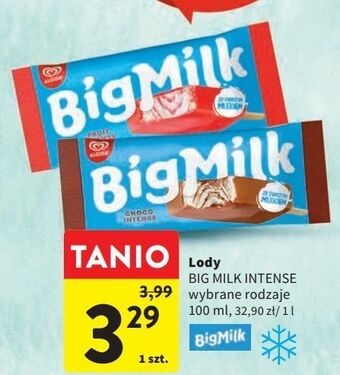 Intermarche Lód choco intense algida big milk oferta