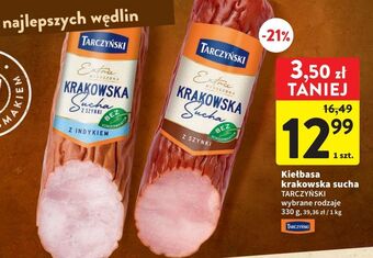 Intermarche Kiełbasa krakowska sucha z szynki tarczyński oferta