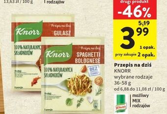 Intermarche Spaghetti bolognese knorr przepis na dziś oferta