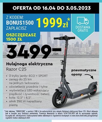 Biedronka Hulajnoga elektryczna c25 razor oferta