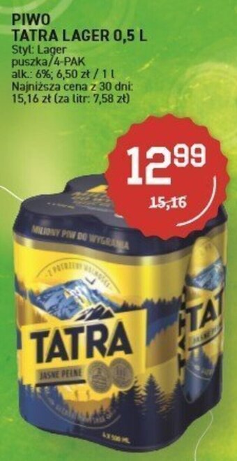 Duży Ben Tatra Piwo lager 0,5l oferta
