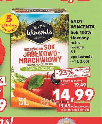 Kaufland Sok jabłkowo-marchwiowy sady wincenta oferta