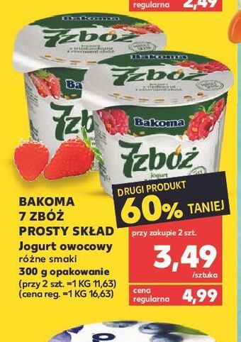 Kaufland Jogurt z truskawkami i ziarnami zbóż bakoma 7 zbóż oferta