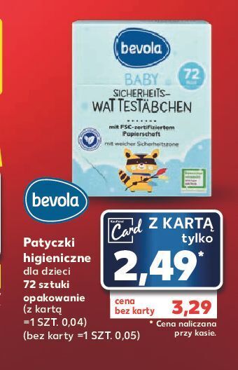 Kaufland Patyczki kosmetyczne dla dzieci bevola baby oferta