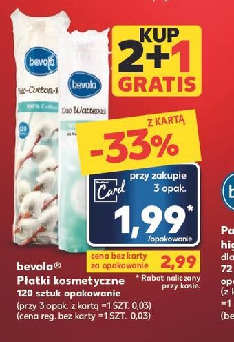 Kaufland Płatki kosmetyczne bawełniane bevola oferta