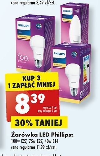 Biedronka Żarówka led e27 100w philips oferta