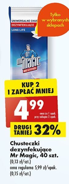 Biedronka Chusteczki dezynfekujące mr magic oferta